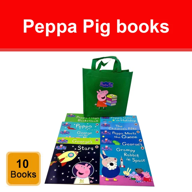 PEPPA PIG COLLECTION 10 Books Set In A Green Bag Children Picture Books 