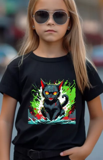 Vampire Cat Halloween Anime Halloween T Shirt Boy or Girl MESSAGE ME THE SIZE UK