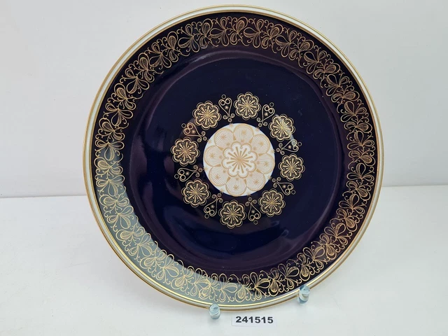 TELLER PORZELLAN WEIMAR Porzellan Echt Kobalt Golddekor 28,5cm 241515
