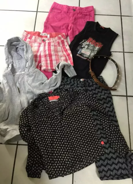 LOT FILLE 10 Ans JEAN ROSE GUESS  TEMPS DES CERISES SHORT MANGO KIDS