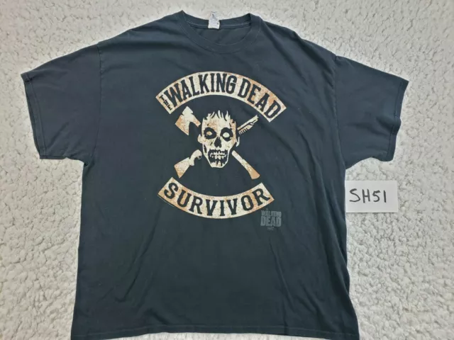 THE WALKING DEAD T-Shirt 2XL homme survivor noir imprimé graphique ...