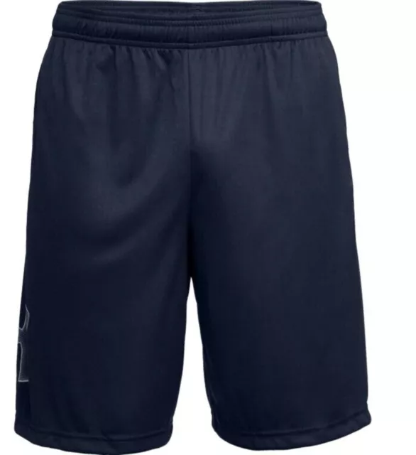 UNDER ARMOUR Men's Tech Graphic Short || Size S || 100% Polyester || Navy