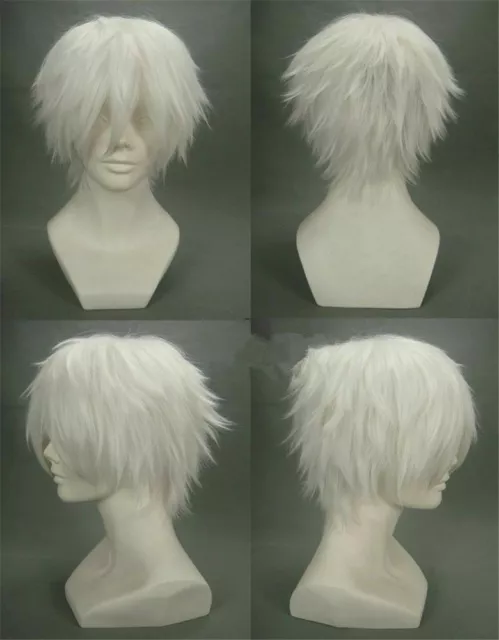 For Cosplay Convention Halloween Party Kaneki Ken Short White Costume Wig +CAP