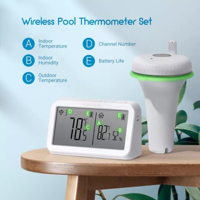 Inkbird Swimming Pool Thermometer 3-Channels Floating Spa Hot Tub Water pool AU 3