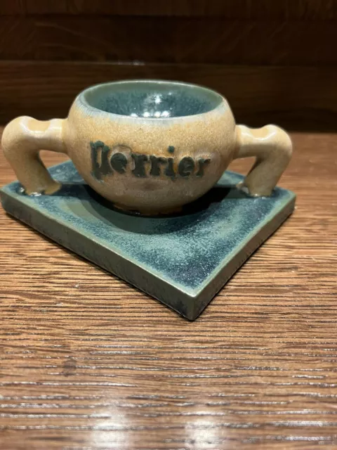 Perrier Vintage Advertising Pottery Ashtray.