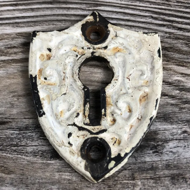 Vintage Antique Keyhole Cast Iron Plate Cover Architectural Hardware