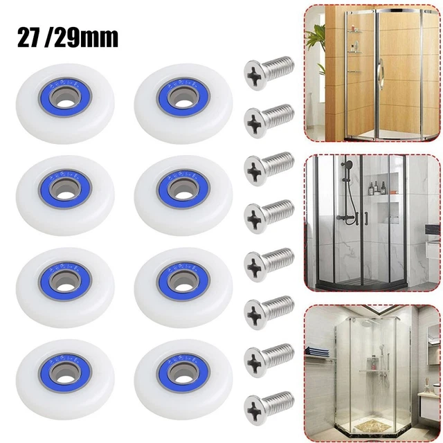Rodillos Say Goodbye to Broken 8 piezas ruedas de nailon para puerta de ducha con tornillos