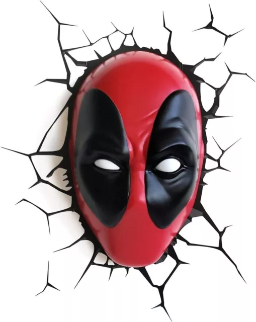 Lampada 3D Deco Light Fx Marvel Deadpool Mask LED Lamp 23 cm con timer