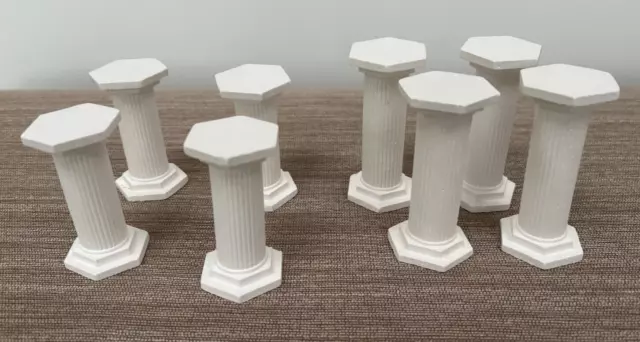 8 pilares de yeso blanco vintage pastel de bodas