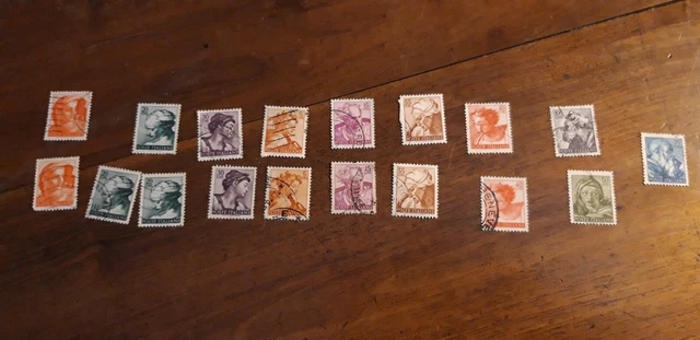 Timbres Italie stamps Italy 1953/1955/1956/1957/1958/1959/1960/1961/1963/1966 22