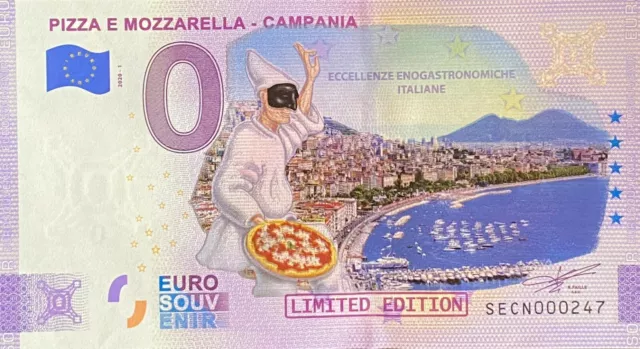 Billete 0 Euro Pizza E Mozzarella Italia Color 2020 Número Varios