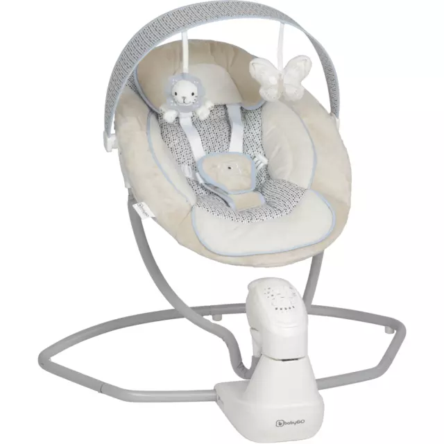 Babyschaukel babyGO Babywippe für Babys Schaukelgeschwindigkeit Beige B-WARE