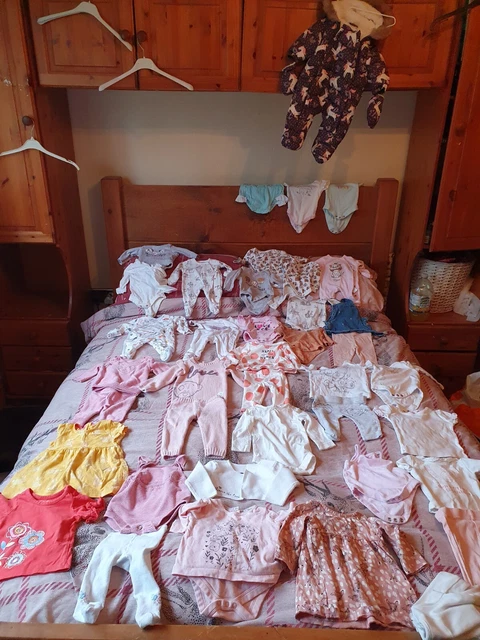 40 x  Up to 1 Month Baby Girl Bundle ideal for tiny baby dresses sets out fits