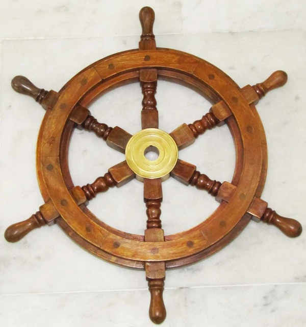 ANTIQUE WOODEN BOAT Rudder Sailing Vintage Nautical Maritime