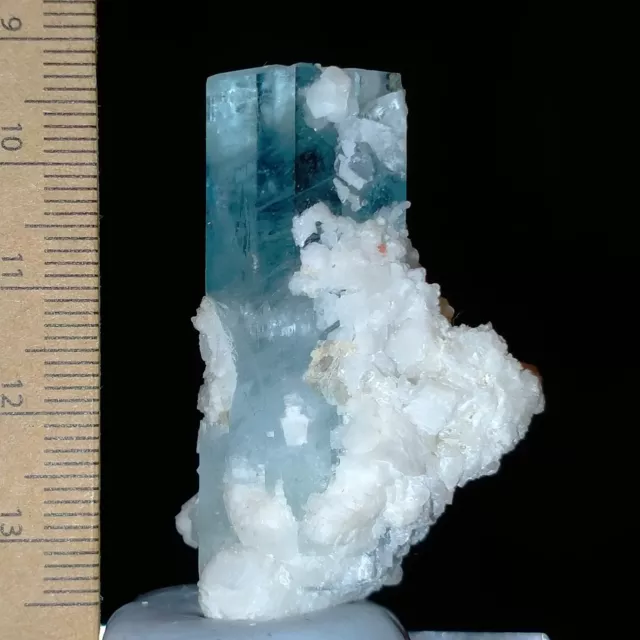 Aquamarine Beryl museum grade flawless crystal on albite 153ct Australian Stock