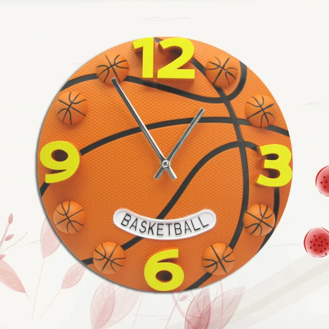 12 Inch Silent Clock Hanging Clock Basketball Clock Silent Wall Clock Round