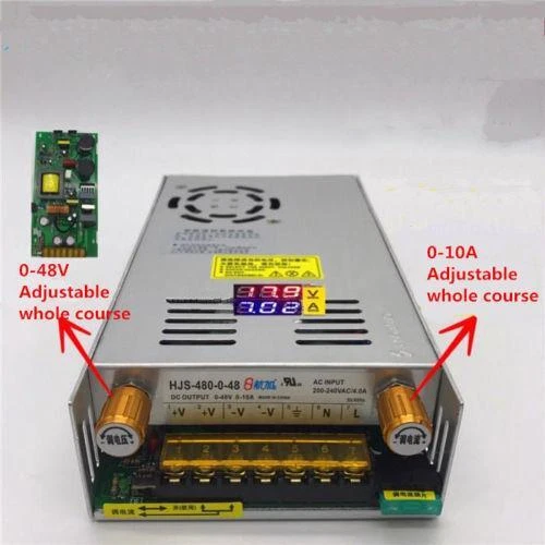 AC110/220 to DC 0-48V 10A Current Voltage Adjustable Switching Mode Power Supply