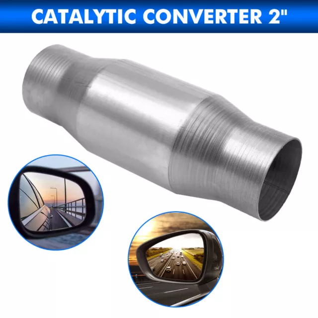 2" Inch Sports Cat Catalytic Converter Hi Flow 400 Cell Universal Metal Au