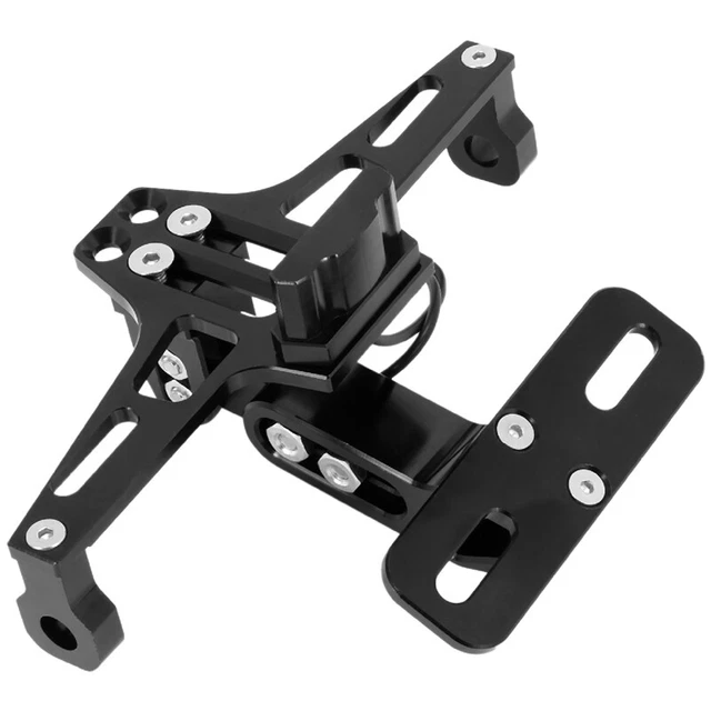 Cnc Frame Motorcycle License Bracket With Led Light Adjustable For Bws R25 RC2E4