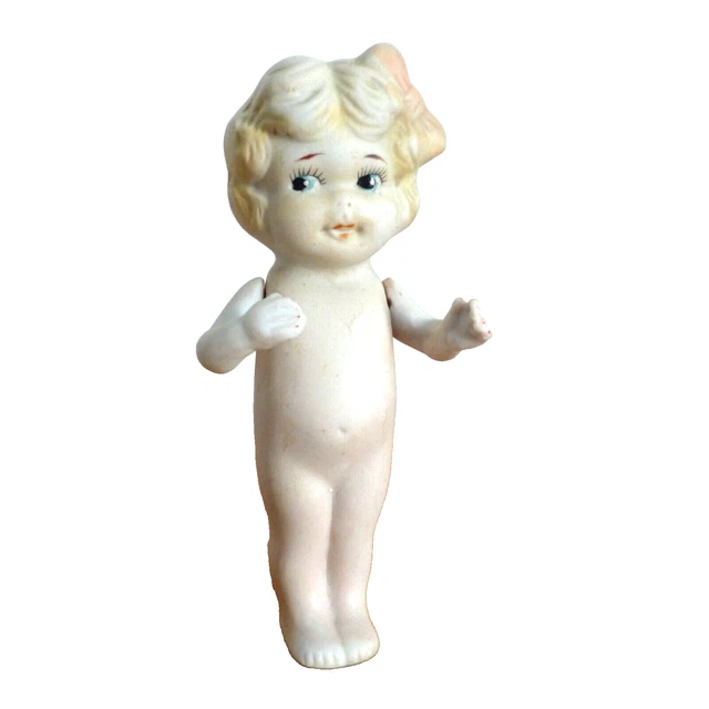 ANCIENNE POUPÉE MIGNONETTE poupon bébé porcelaine biscuit miniature 9,5 cm EUR 30,50 - FR