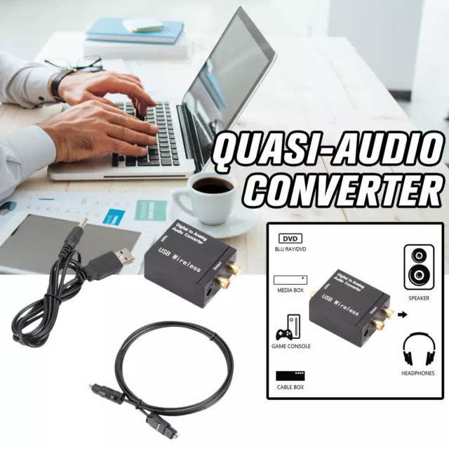 Adaptadores convertidores de audio RCA L/R ópticos coaxiales Toslink de digital a analógico 2024