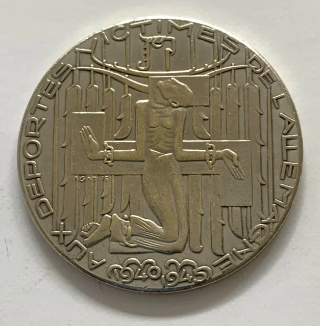 Andre Leon Galtie (Francia, 1908-1998) Rara medalla de metal plateado del...