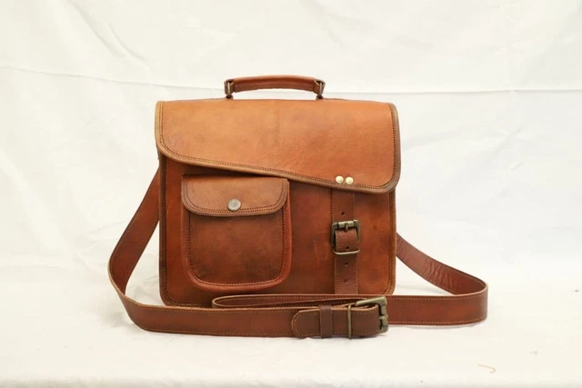 Neuf Homme Épaule Véritable Marron Vintage Bandoulière Cuir Bureau Sac