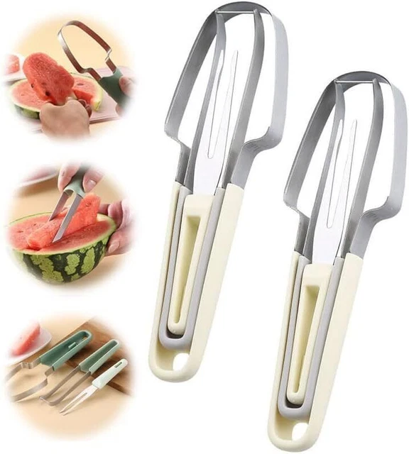 3IN1 STAINLESS STEEL fruit slicer, 2024 New watermelon fork cutting