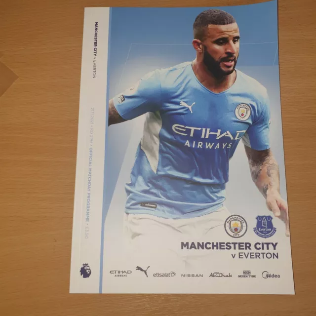 Manchester City v Everton 21.10.21 Matchday Programme + Teamsheet 3