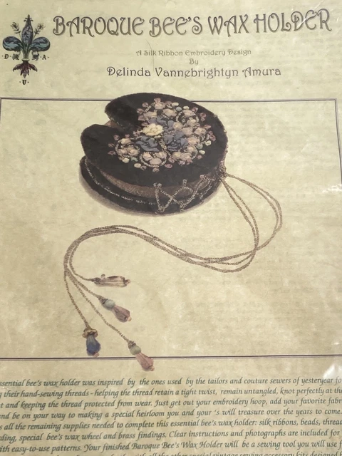 Kit de bordado de cinta de seda soporte de cera abejas barrocas diseños de Delinda