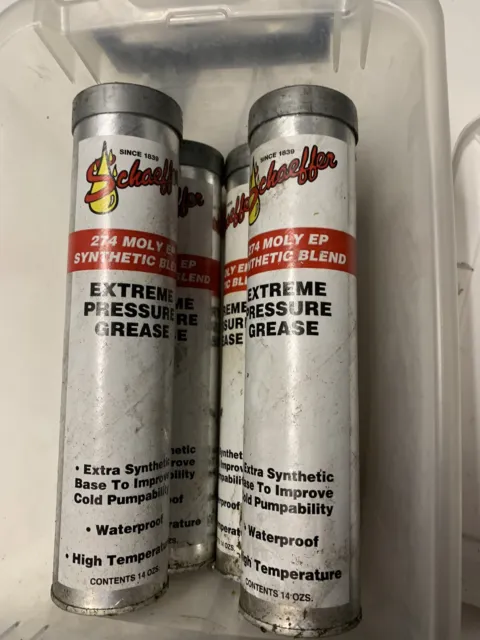 Schaeffer's Oil 274 Moly EP Synthetic Grease (14oz Tube), Lot Of 4 Tubes