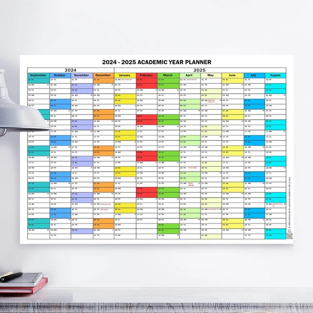 ACADEMIC YEAR PLANNER 2024 2025 Wall Planner Calendar 12 Month Academic year planner 2024 2025 wall planner calendar 12 month