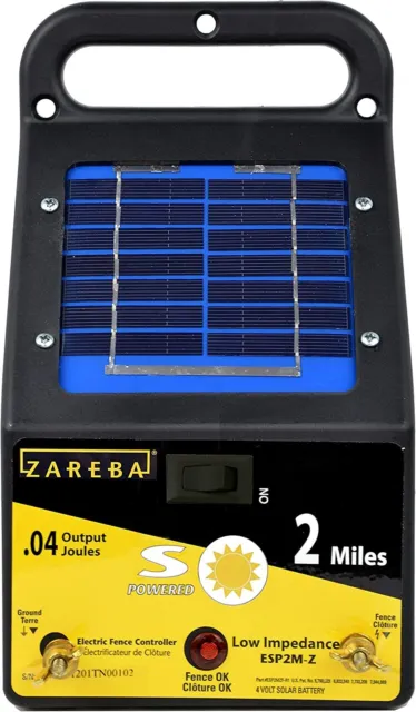 Zareba ESP2MZ Electric Fence Charger, 2 Mile Solar Low Impedance Industrial New