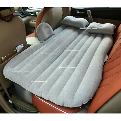 Gray Car Air Bed Inflatable Mattress Back Seat Cushion Pillow For Travel Camping