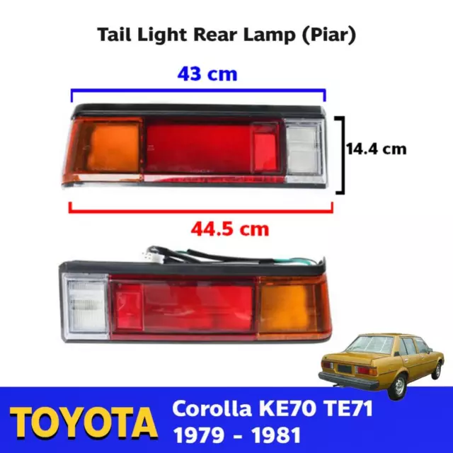 For Toyota Corolla KE70 TE71 AE71 SED 1979-81 Pair Tail Light Rear Lamp +Bulb SH
