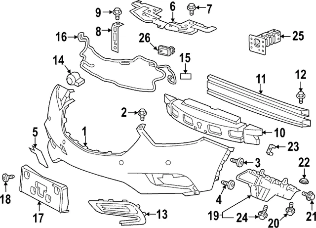 GENUINE GM FRONT Passenger Side Bumper Fascia Guide 42566651 $56.48 ...