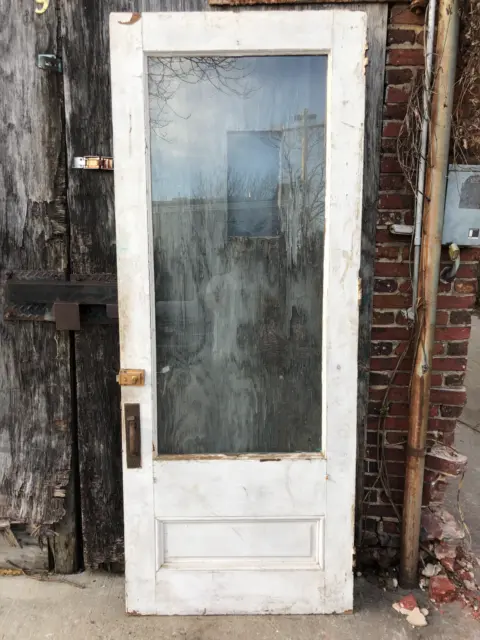 36x89" Antique Storefront Door with Original Eastlake Hardware, 2 1/8" thick 10