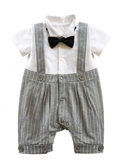 Baby Boy Christening Formal*Wedding*Tuxedo 1pc Smart Design Outfit 3-18 Month