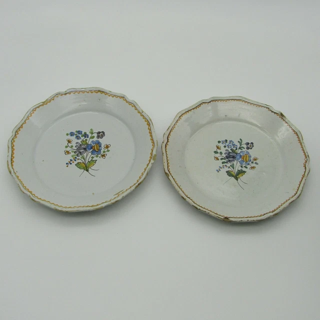 Paire D'assiettes En Faïence Choisy Le Roi - Maisons Au Bord De L'eau - Occasion