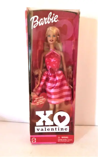 2002, XO Valentine Barbie Doll, Mattel ,#55517, Tic-Tac-Toe, NEVER OPENED