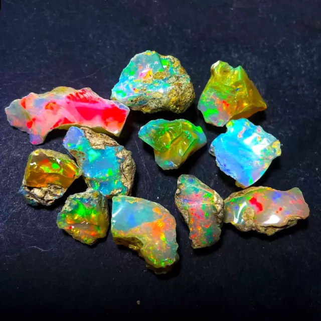 50 Cts Lot 100% Natural Ethiopian Jumbo Welo Fire Opal Rough Specimen Gemstones