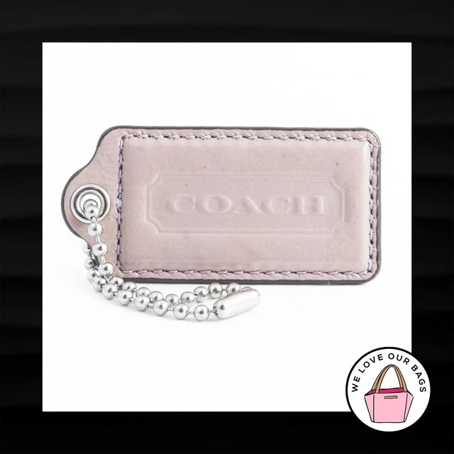 2.5" Large COACH PURPLE PATENT LEATHER KEY FOB BAG CHARM KEYCHAIN HANGTAG TAG