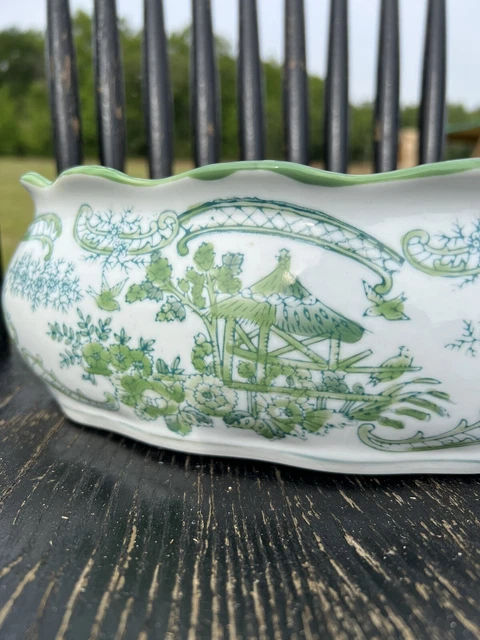 Beautiful teal/green China Or Ceramic Flower Pot