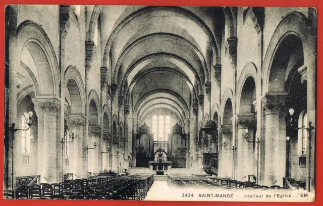 SAINT-MANDE - 94-  Intérieur de l'Eglise- cpa scans recto verso