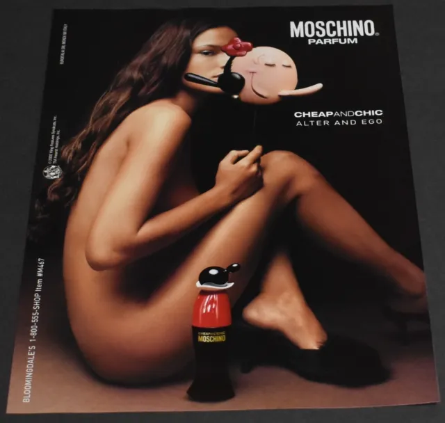 2002 Print Ad Sexy Heels Long Legs Fashion Lady Brunette Moschino Parfum Art