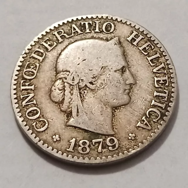 Moneta Svizzera 10 Rappen 1879