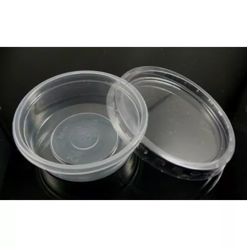 1oz, 2oz,4oz Clear Hinged Lid Plastic Re-usable Containers Pots Baby food  Sauce