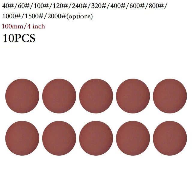 10x 4 pulgadas (100 mm) almohadilla de lijado 40-2000 grano discos de lija juego de papel de lija