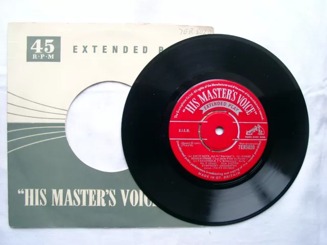 HMV 7ER5020 - RCA Victor Symphony Orch., Fritz Reiner - Bizet - Carmen 7" - 1954