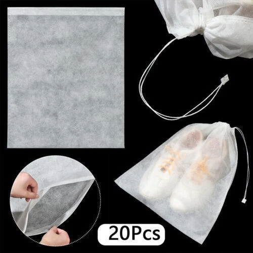 50Stk. Schuhe Tasche Vlies Reise Aufbewahrungsbeutel Kordelzug Staubbeutel 32*48 2
